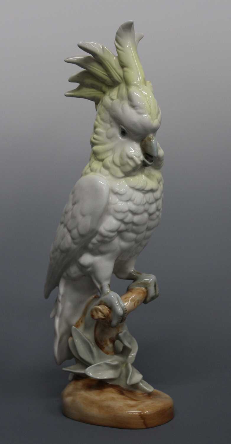 Lot 56 - A large Royal Dux ceramic figure of a parrot,...