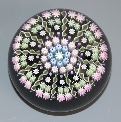Lot 62 - A Perthshire millefiori glass paperweight, the...