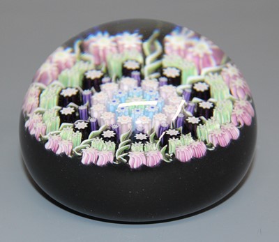 Lot 62 - A Perthshire millefiori glass paperweight, the...