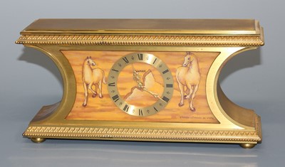 Lot 168 - A mid-20th century gilt brass mantel clock by...