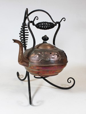 Lot 3 - An Arts & Crafts copper kettle, of squat...