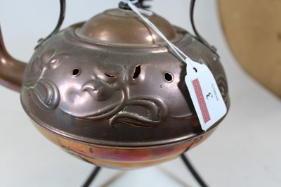 Lot 3 - An Arts & Crafts copper kettle, of squat...