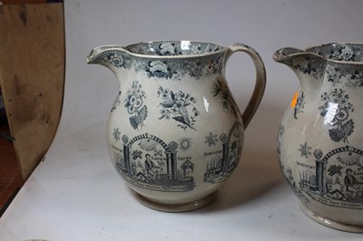 Lot 5 - A pair of early 19th century jugs, each...