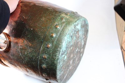 Lot 20 - A 19th century copper log bin, of riveted...