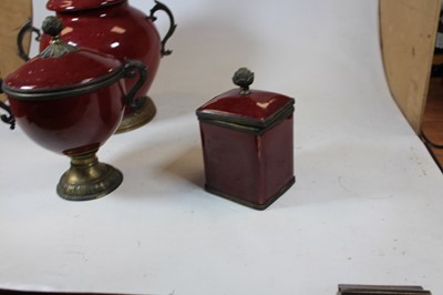 Lot 25 - A reproduction ceramic jar and cover, of squat...