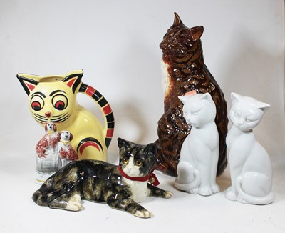 Lot 29 - A collection of assorted cat ornaments, to...