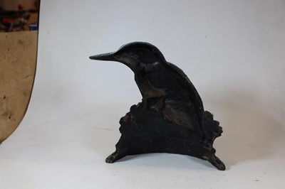Lot 34 - A cast iron doorstop in the form of a kingfisher
