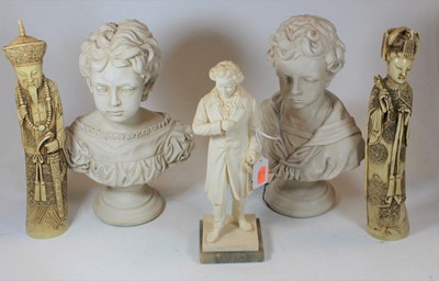 Lot 35 - A modern Italian resin figure of Beethoven, on...