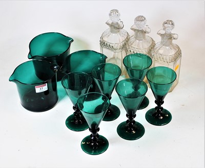 Lot 37 - A set of three 19th century cut glass...