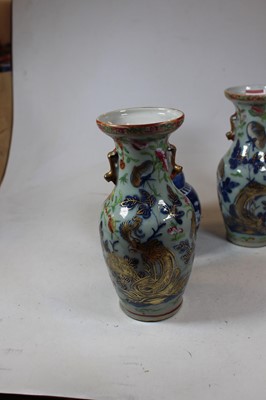 Lot 38 - A pair of stoneware vases, each of baluster...