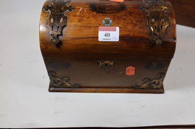 Lot 40 - A Victorian walnut and brass mounted dome...