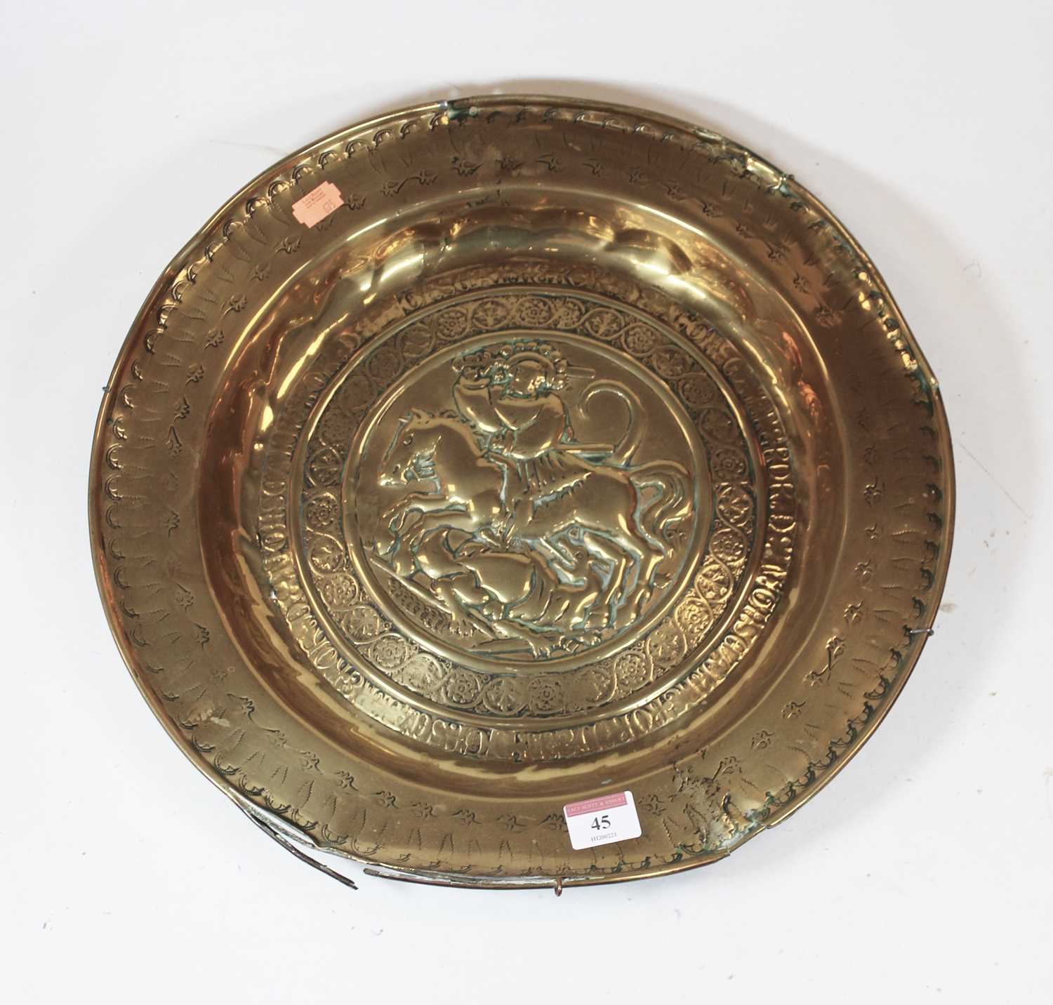 Lot 45 - A 19th century copper charger, the centre...