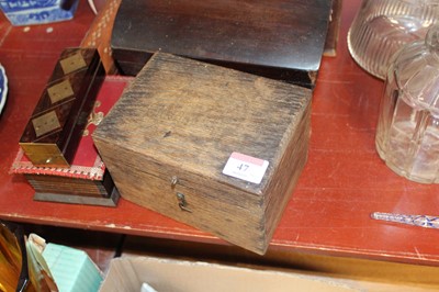 Lot 47 - A 1920s walnut work box, having a hinged lid...
