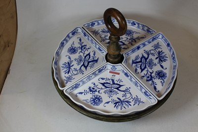 Lot 49 - A Villeroy & Boch blue and white four-section...