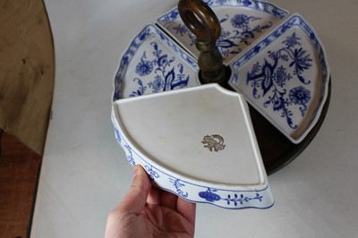 Lot 49 - A Villeroy & Boch blue and white four-section...