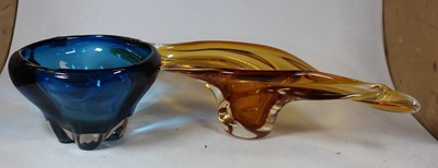 Lot 51 - A mid-20th century amber tinted studio glass...