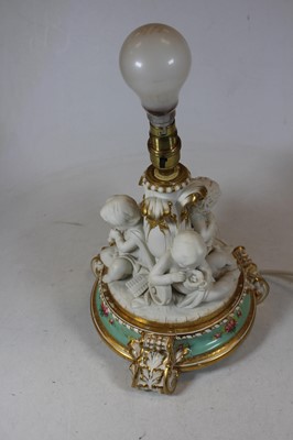 Lot 85 - A 19th century porcelain candelabra base,...