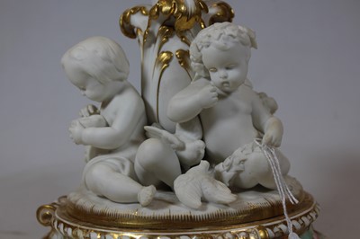 Lot 85 - A 19th century porcelain candelabra base,...