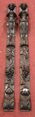 Lot 106 - A pair of 19th century Flemish oak panels,...