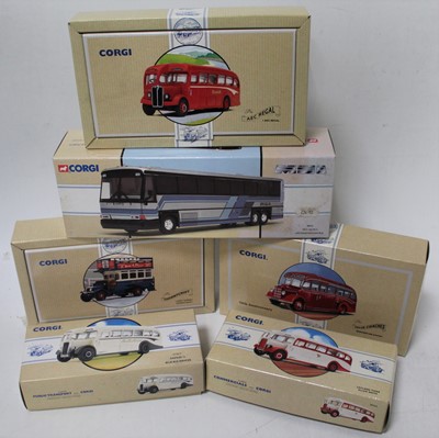 Lot 2281 - A group of 6 Corgi buses mainly Corgi Classics...