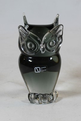 Lot 155 - A glass desk weight in the form of an owl,...