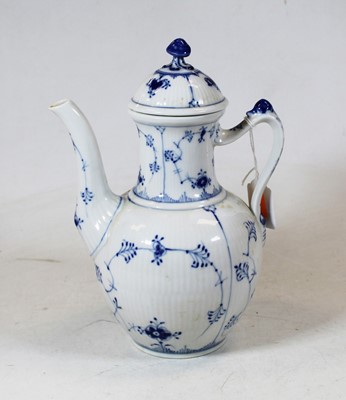 Lot 159 - A Royal Copenhagen Danish porcelain coffee pot...