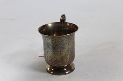 Lot 186 - A Victorian silver christening tankard with...