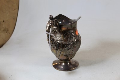 Lot 187 - A 19th century silver cream jug of helmet...
