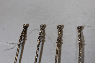 Lot 230 - A set of seven Dutch silver ice cream spoons,...