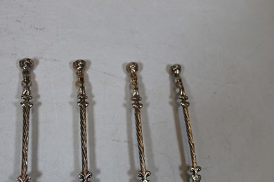 Lot 230 - A set of seven Dutch silver ice cream spoons,...