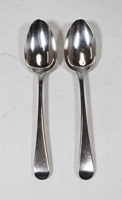 Lot 231 - A pair of 18th century silver serving spoons,...