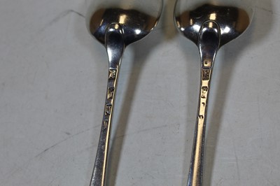 Lot 231 - A pair of 18th century silver serving spoons,...