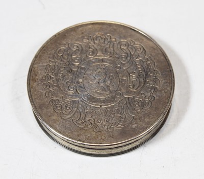 Lot 224 - An early 19th century white metal seal box, of...