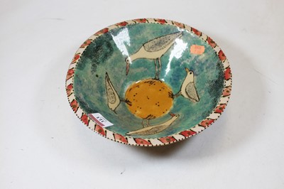 Lot 313 - A studio pottery bowl, the centre decorated...