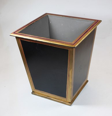 Lot 346 - A black and gilt painted waste-paper bin, of...