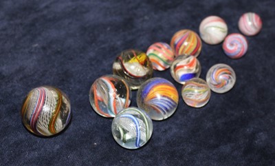 Lot 358 - A small collection of 19th century glass marbles
