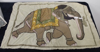 Lot 359 - A collection of Indian silk panels, each...