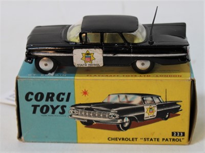 Lot 1236 - Corgi Toys boxed 223 Chevrolet "State Patrol"...