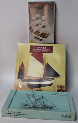 Lot 1049 - A group of 3 wooden ship kits as follows:...