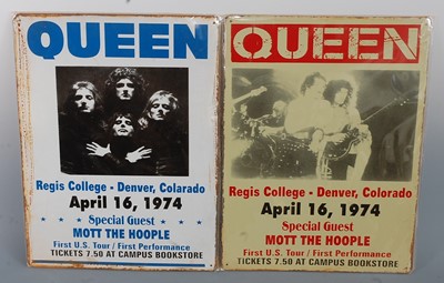 Lot 560 - A tin advertising sign for the Queen U.S. Tour...