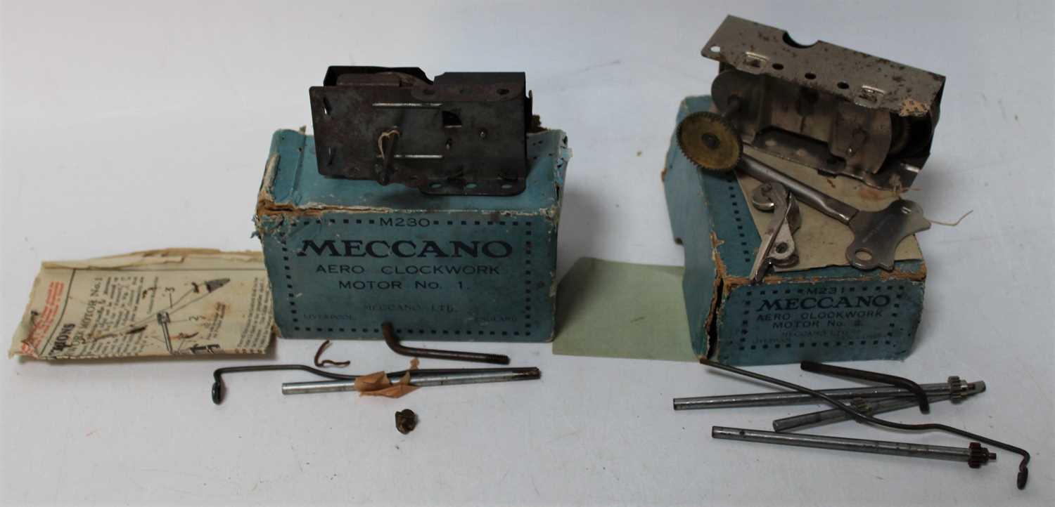 Lot 826 - Two Meccano Aero clockwork motors: No. 1 and...