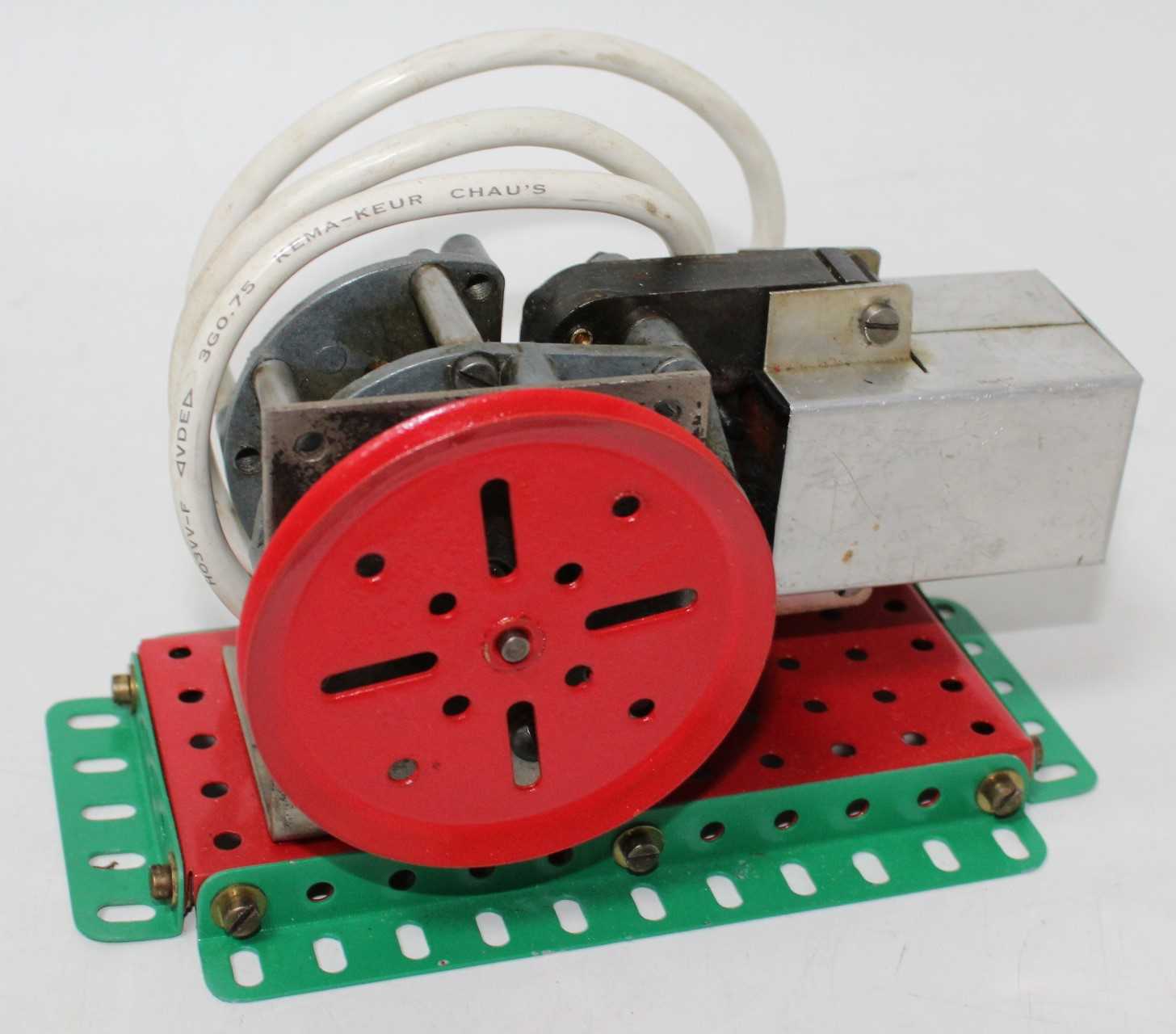 Lot 830 - Meccano display electric motor 240v, appears...