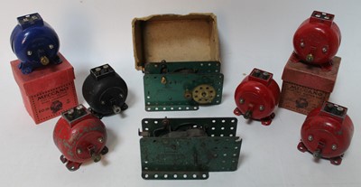 Lot 833 - Eight varied Meccano electric motors, various...