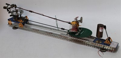 Lot 841 - Made Meccano model of rotating helicopter
