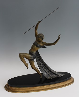 Lot 191 - A large French Art Deco spelter figure of a...