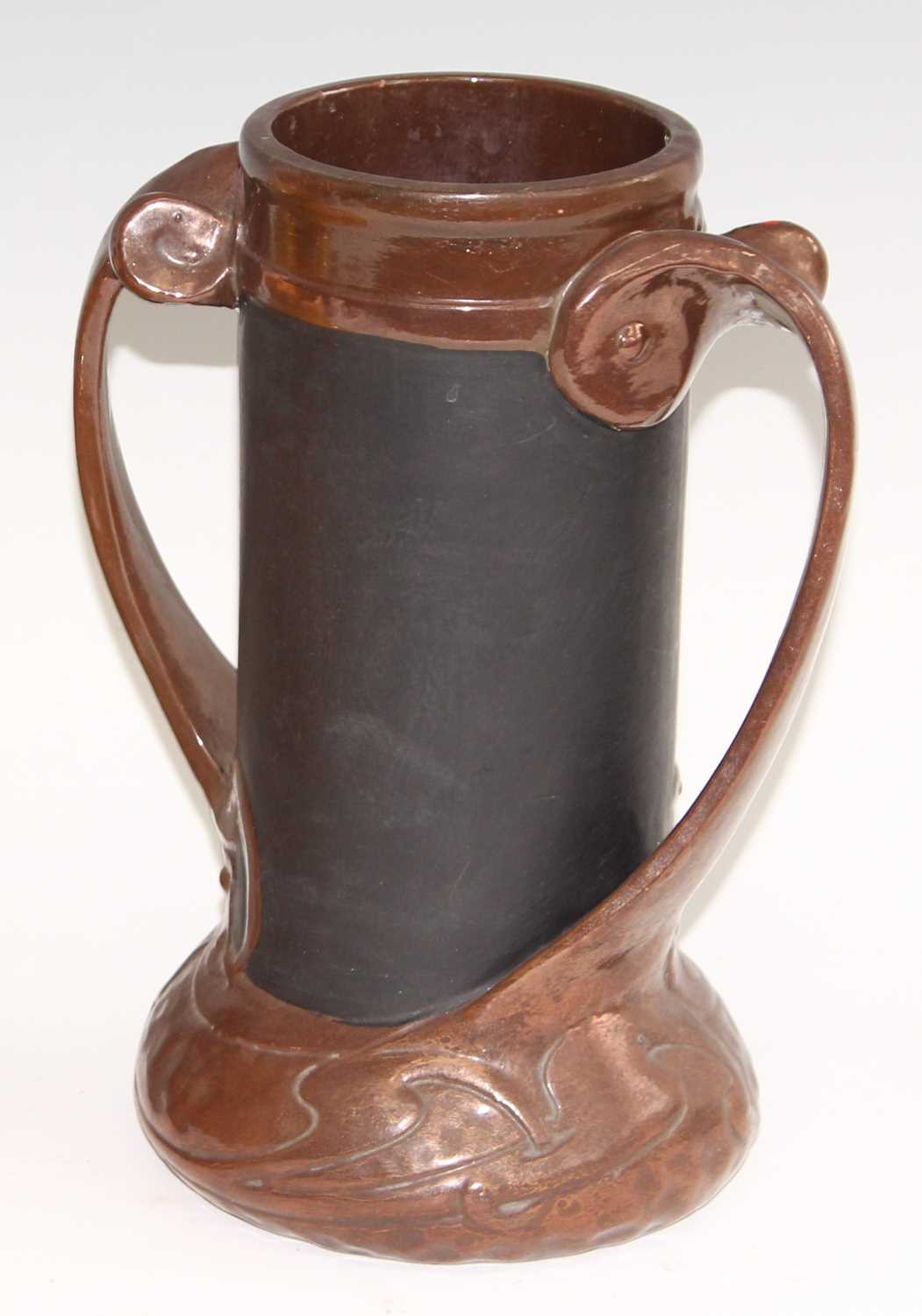 Lot 37 - A Bretby Art Nouveau pottery twin handled vase,...