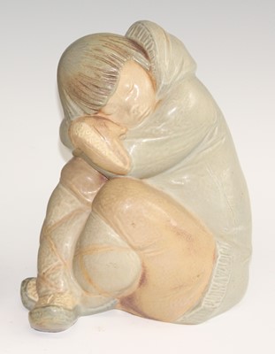 Lot 58 - A large Lladro pottery figure of a seated...