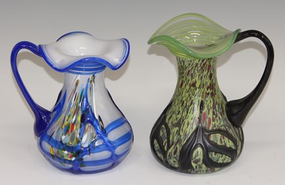 Lot 74 - Two circa 1970s heavy art glass jugs, each...