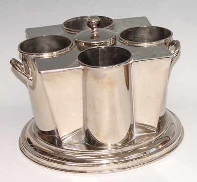 Lot 169 - An Art Deco style silver plated twin handled...