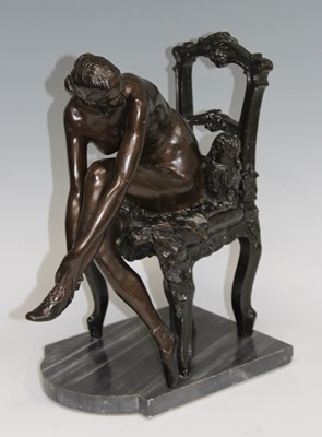 Lot 195 - A large French patinated bronze figure of a...